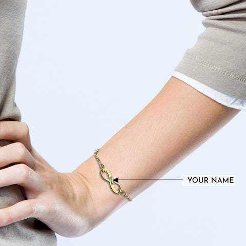 Image of Uniquely Engraved Infinity Bracelet for a Loved One