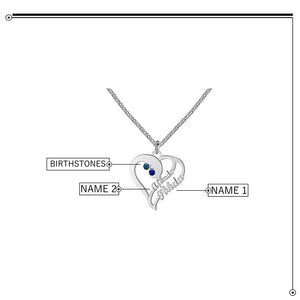 Love Promise Gift Name & Birthstone Necklace Personalized