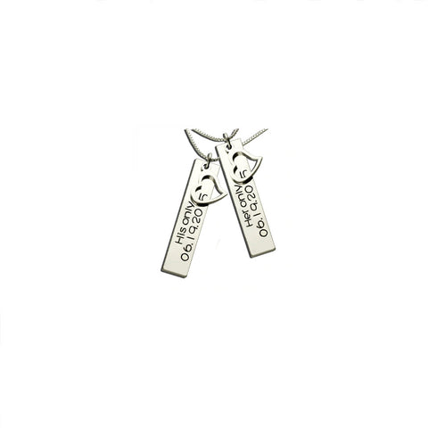 Image of Personalized Special Date Necklaces For Couples