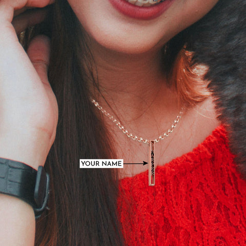 Image of Stylish Personalized 3D Bar Necklace