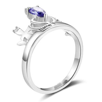 Image of Classic Crown Birthstone Ring for Parties