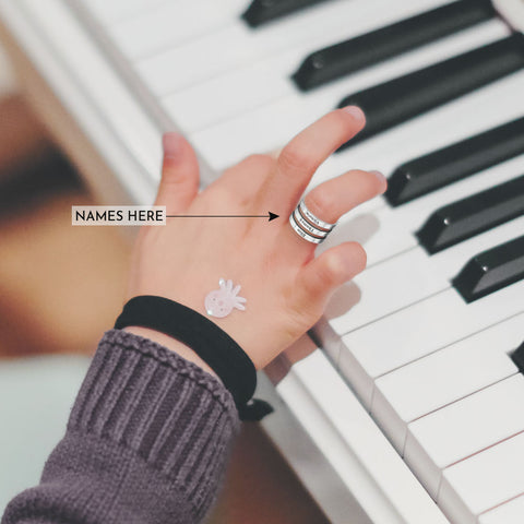 Image of Three Name Ring as a Tribute to Loved Ones