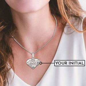 Customized Heart Monogram Necklace