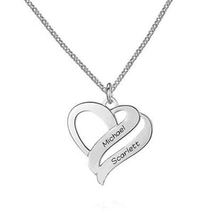 Personalized Heart Shape Pendant Necklace For Couples