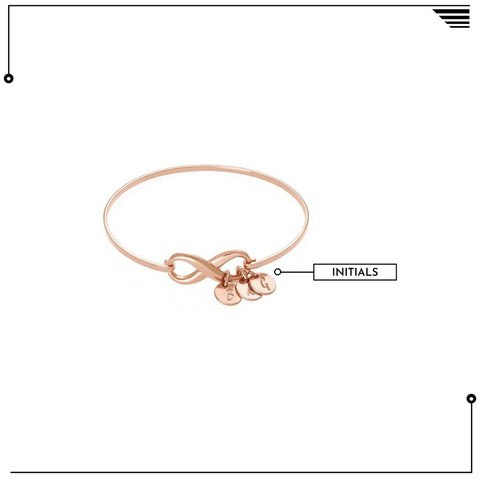 Image of Infinity Bangle Bracelet with Initial Charms