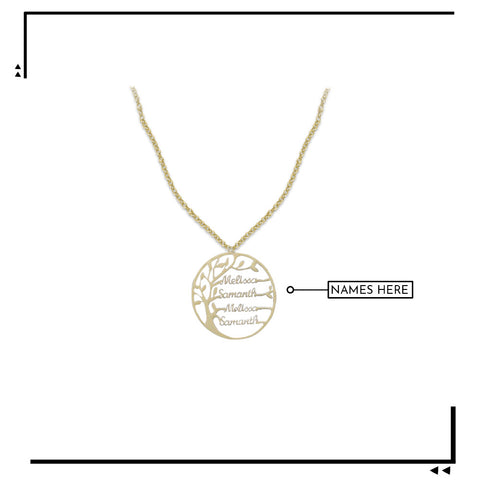 Image of Customized Family Tree Pendant Necklace