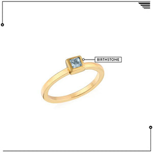 Stackable Square Stone Ring