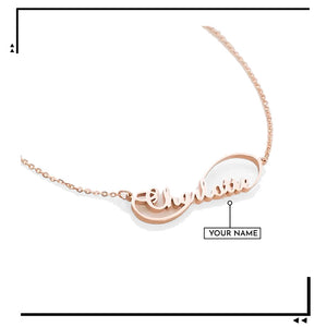 Custom Name Necklace With Engraved Infinity Pendant