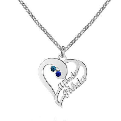 Image of Love Promise Gift Name & Birthstone Necklace Personalized