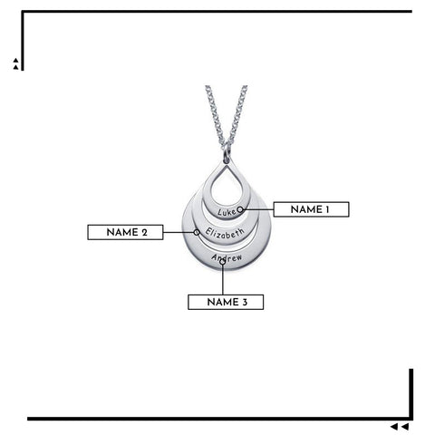 Image of Engraved Drop Shaped Necklace for Friends