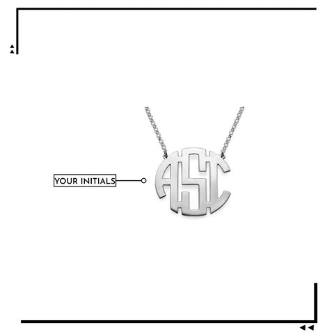 Image of Beautiful Block Style Monogram Necklace