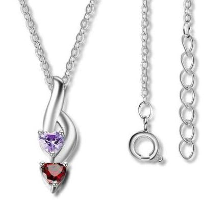 Image of Personalized Engraved Necklace with Birthstone