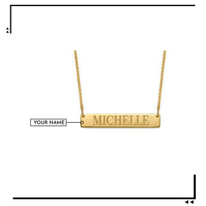 Cute Engraved Bar Necklace