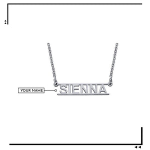 Chic Bar Name Necklace in Cut Out Design