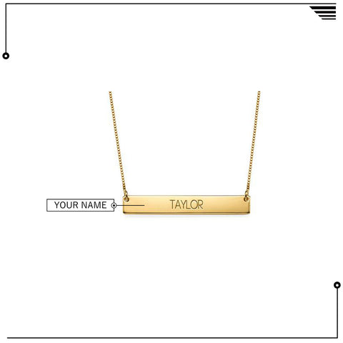 Image of Captivating Bar Necklace With All Uppercase Letters