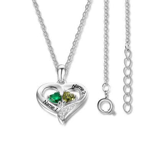 Personalized Necklace Engraved with Birthstone & Name