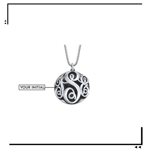 Image of Contoured Monogram Necklace