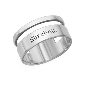 Stylish Asymmetrical Ring with Name