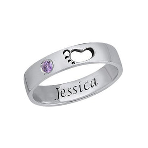 Adorable Baby Feet Ring with Inner Engraving