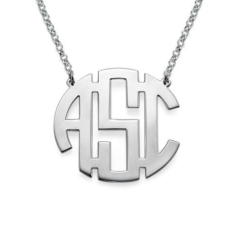 Image of Beautiful Block Style Monogram Necklace