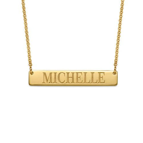 Image of Cute Engraved Bar Necklace