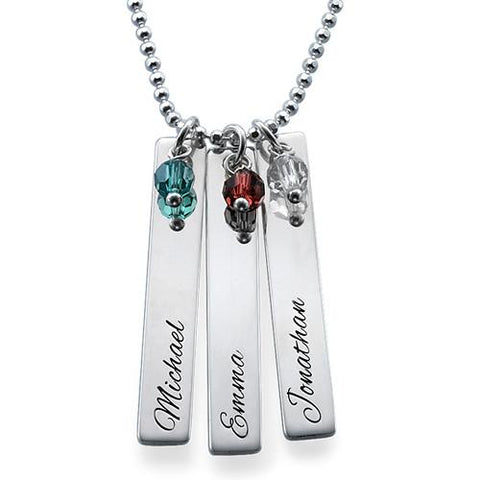 Image of Bar Necklace with Birthstones for Friends