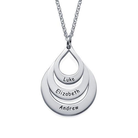 Image of Engraved Drop Shaped Necklace for Friends