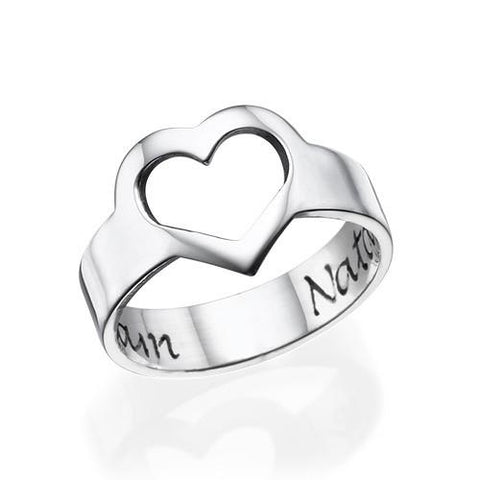 Image of Customized Engraved Heart Ring