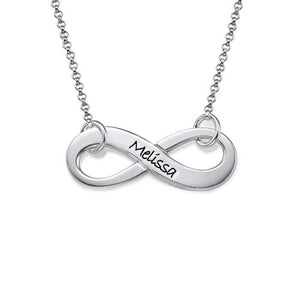 Stylish Engraved Infinity Necklace with Name