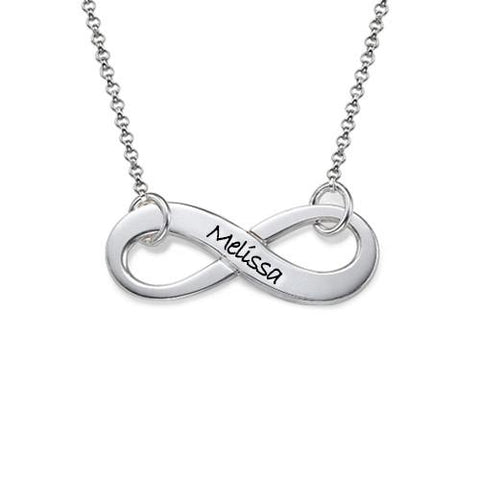 Image of Stylish Engraved Infinity Necklace with Name