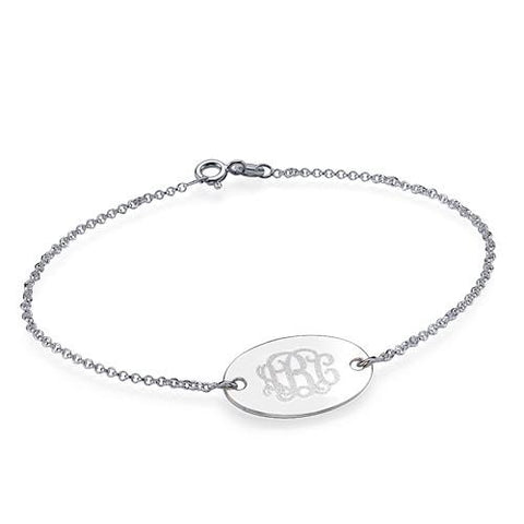 Image of Engraved Oval Monogram Bracelet