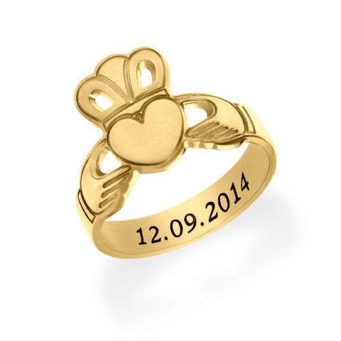 Image of Claddagh Ring with Engraving