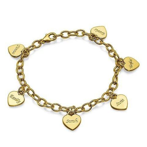 Image of Customized Bracelet with Heart Charms