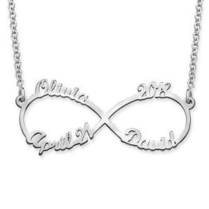 Infinity -shape 4 Names Necklace