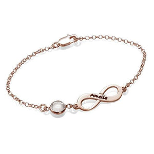 Celebrate yourself with Infinity Name & Birthstone Bracelet