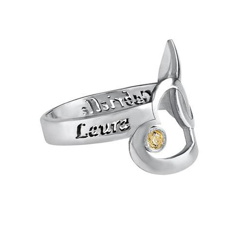 Image of Interlocking Hearts Ring with Cut Out Names