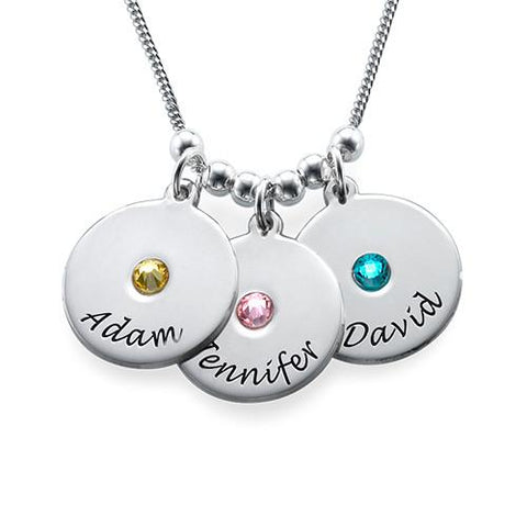 Image of Disc and Birthstone Necklace