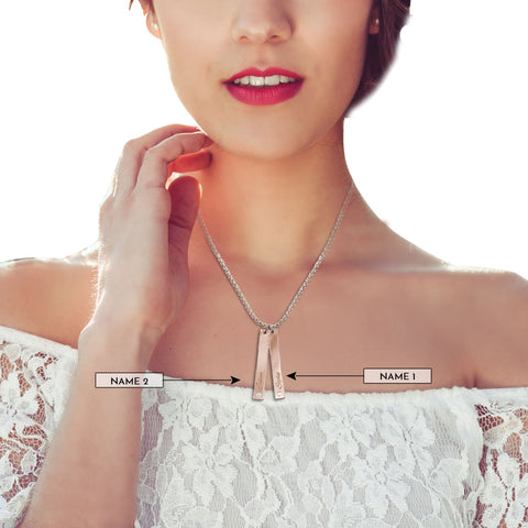 Image of Personalized Vertical Bar Necklace