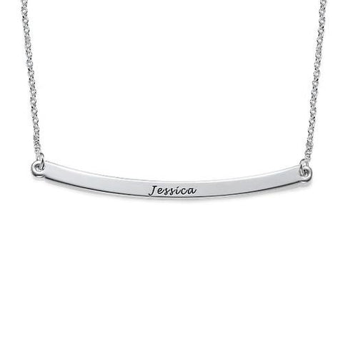 Image of Personalized Curved Bar Necklace