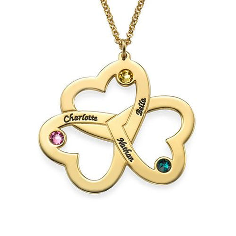 Image of Personalized Triple Heart Necklace