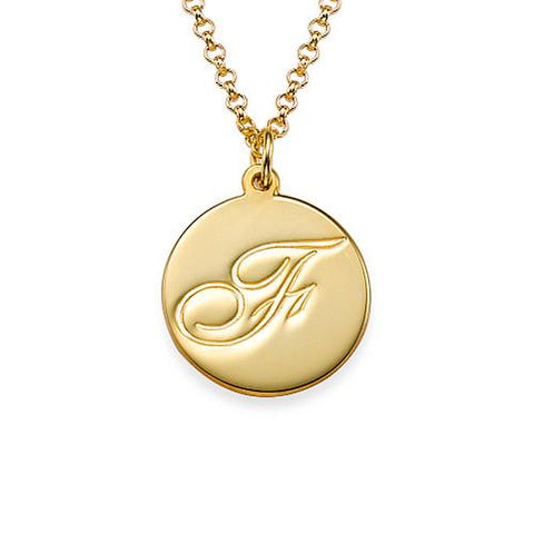 Image of Script Initial Pendant Necklace