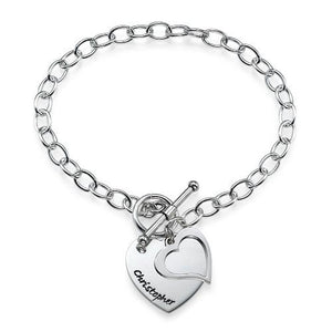 Unique Double Heart Charm Bracelet