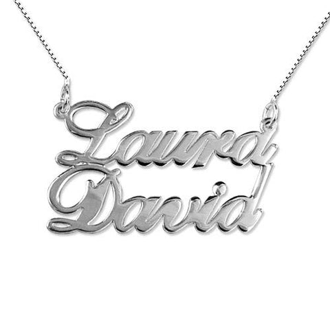 Image of Two Name Pendant Necklace