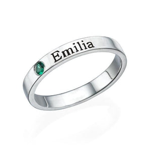 Attractive Birthstone Ring with Name