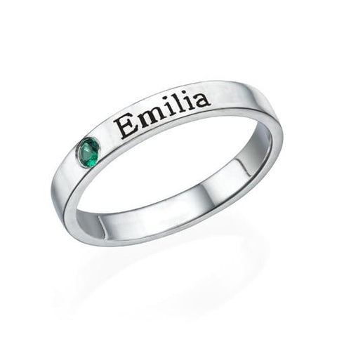 Image of Attractive Birthstone Ring with Name