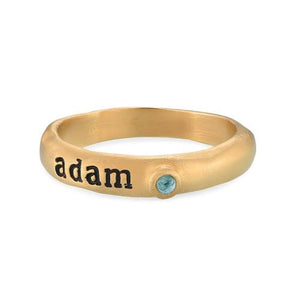 Stackable Engraved Ring with Birthstone and Name