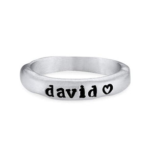 Stackable Engraved Ring with Name