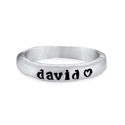 Image of Stackable Engraved Ring with Name