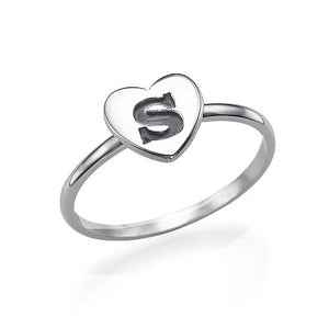 Customized Heart Initial Ring