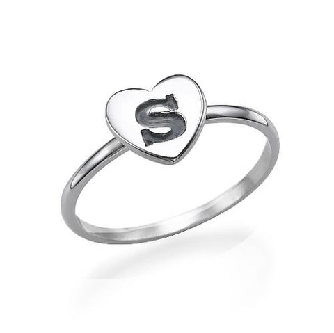 Image of Customized Heart Initial Ring